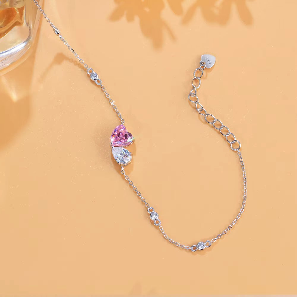 Bratara cu Piatra rosie Cubic Zirconia Argint