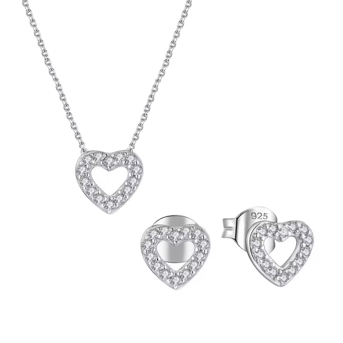 Set Colier+cercei Argint Cubic Zirconia