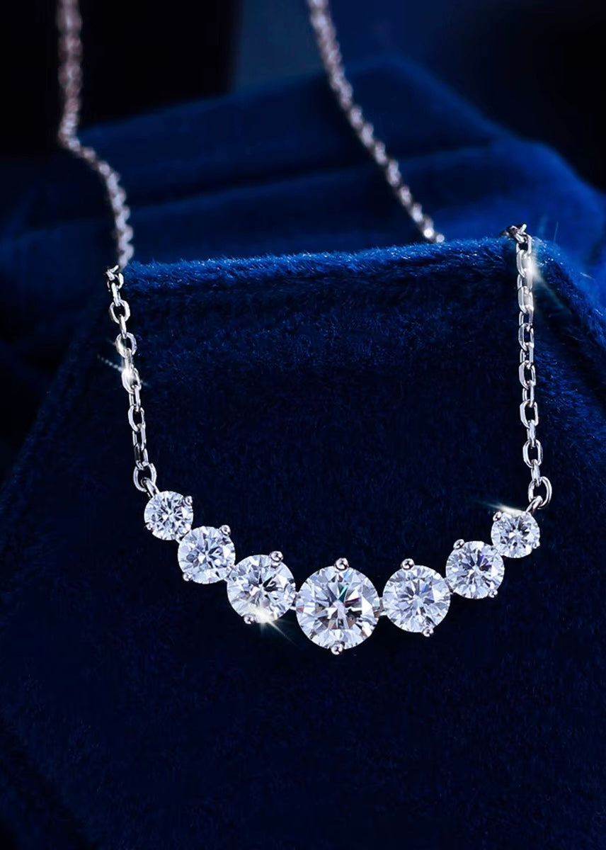 Colier cu 7 pietre Argint Moissanite 5.0MM 0.5ct