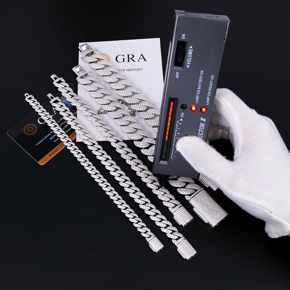 Brățară cu legături cubaneze ICE VISION™ – Argint 925 Moissanite VVS