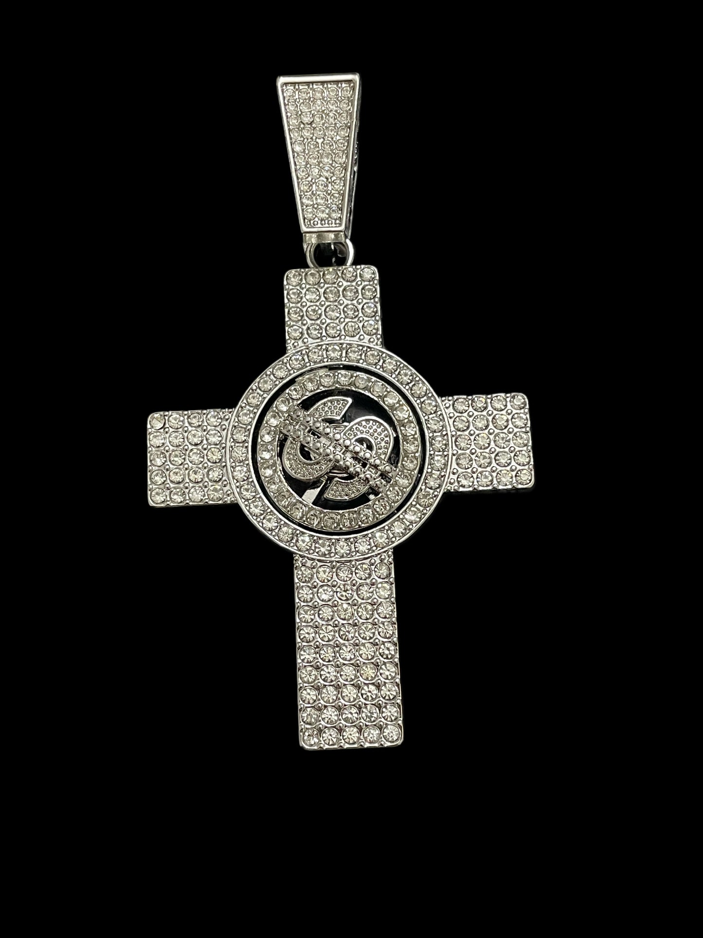 ICE VISION™ Spinning Dollar Cross Pendant