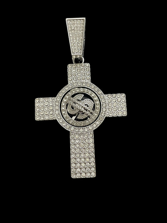 ICE VISION™ Spinning Dollar Cross Pendant